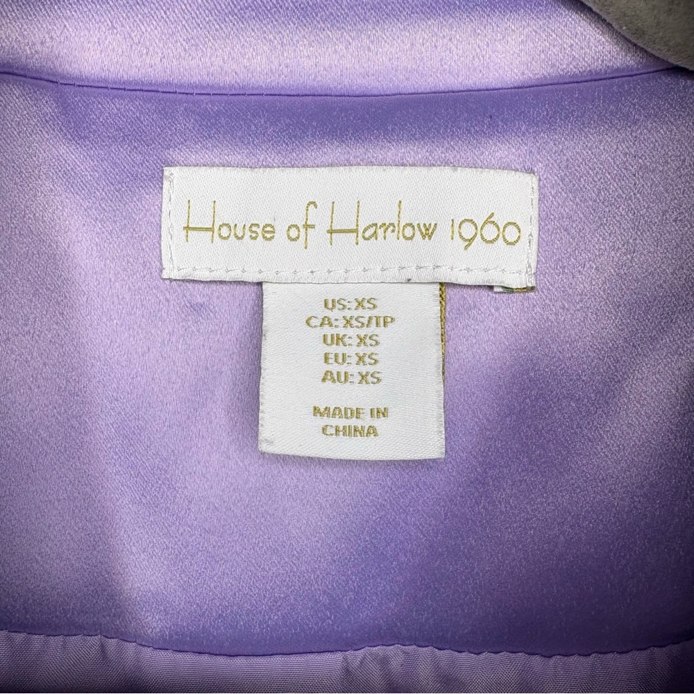 House of Harlow 1960 Gianna Cropped Satin Blazer in lilac - Picture 4 of 10